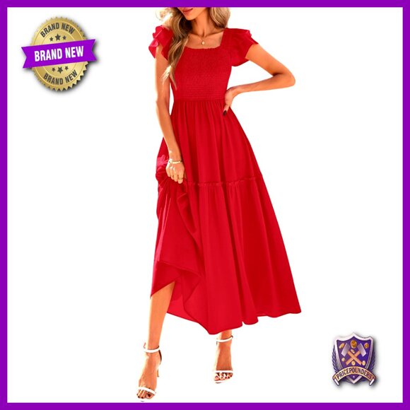 knee length dresses for ladies Zada | Square Neck Midi Dress